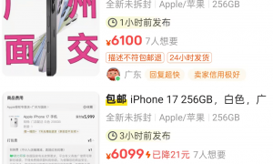 苹果iPhone17开售：黄牛围堵门店“接头”交易，Pro Max加价近千元成爆款
