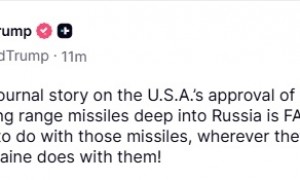 美媒称美国允许乌对俄使用远程导弹 特朗普:假新闻!